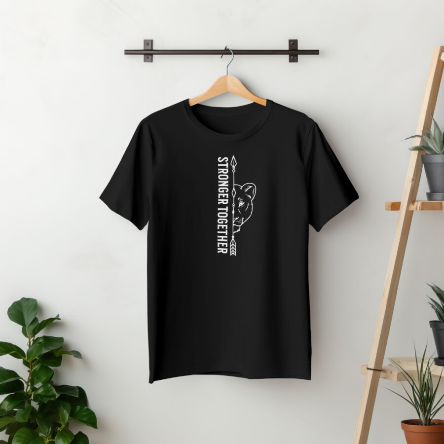 Stronger Together Couple Lion Couple Shirts Relationship Couple Shirts, Always togeather husband wife t-shirt. Lion face with letter print for women - Image 4