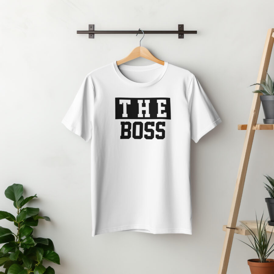 T-shirt The Boss & The Real Boss Valentine's Day Couple Shirts Valentines Day Lovers Husband Wife Men Women's Matching Gift T Shirt - Image 2