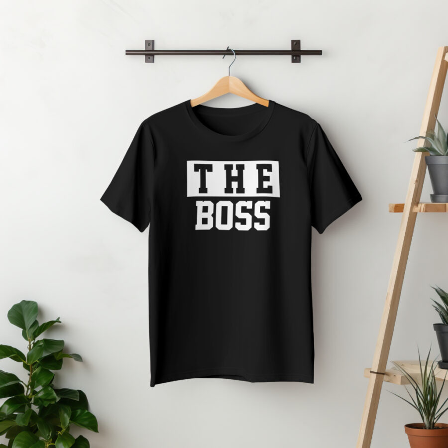 T-shirt The Boss & The Real Boss Valentine's Day Couple Shirts Valentines Day Lovers Husband Wife Men Women's Matching Gift T Shirt - Image 2