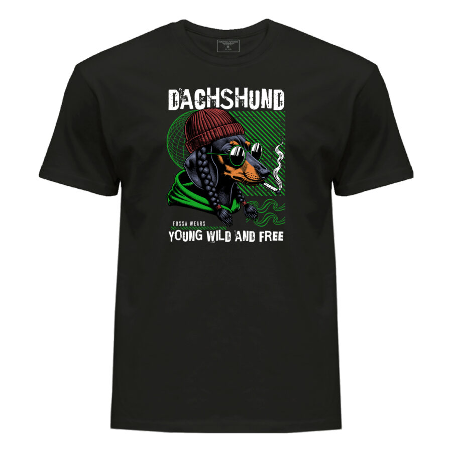 T-shirt Weed-Lover Cannabis Couture: Dachshund dog smoking weed Trendy Weed T-Shirts 100%Cotton Fashion