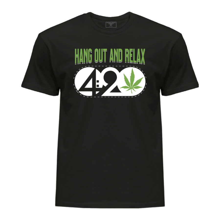 T-shirt Weed-Lover Cannabis Couture: Hang out and relax 4:20 Trendy Weed T-Shirts 100%Cotton Fashion