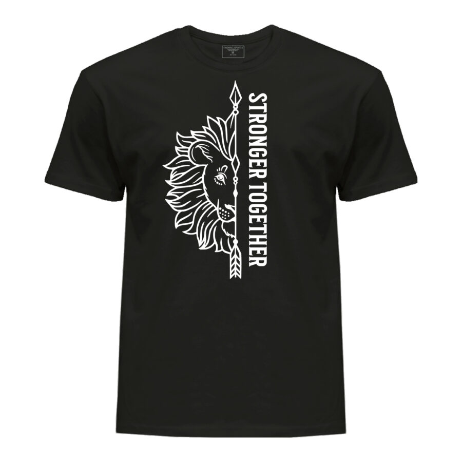 Stronger Together Couple Lion Couple Shirts Relationship Couple Shirts, Always togeather husband wife t-shirt. Lion face with letter print - Image 3
