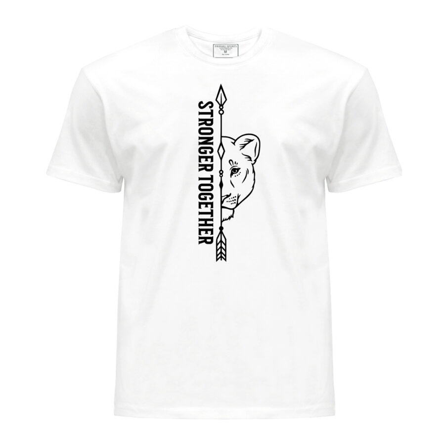 Stronger Together Couple Lion Couple Shirts Relationship Couple Shirts, Always togeather husband wife t-shirt. Lion face with letter print for women