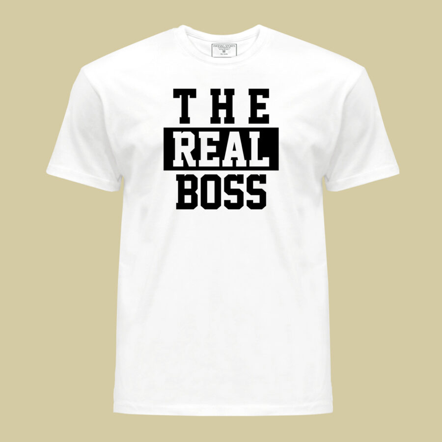 T-shirt The Real Boss Valentine's Day Couple Shirts Valentines Day Lovers Husband Wife Men Women's Matching Gift T Shirt