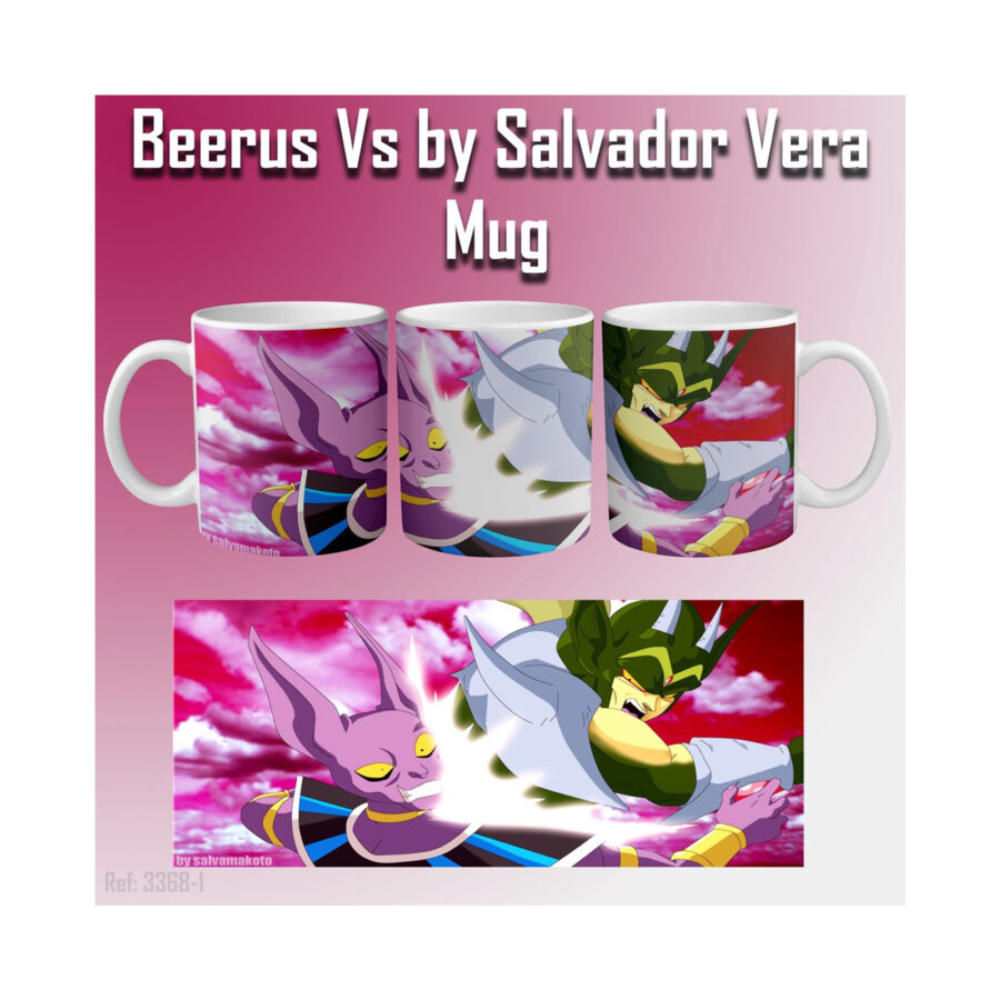 Beerus Vs by Salvador Vera Mug Printed Dragon Ball Mug - Image 3