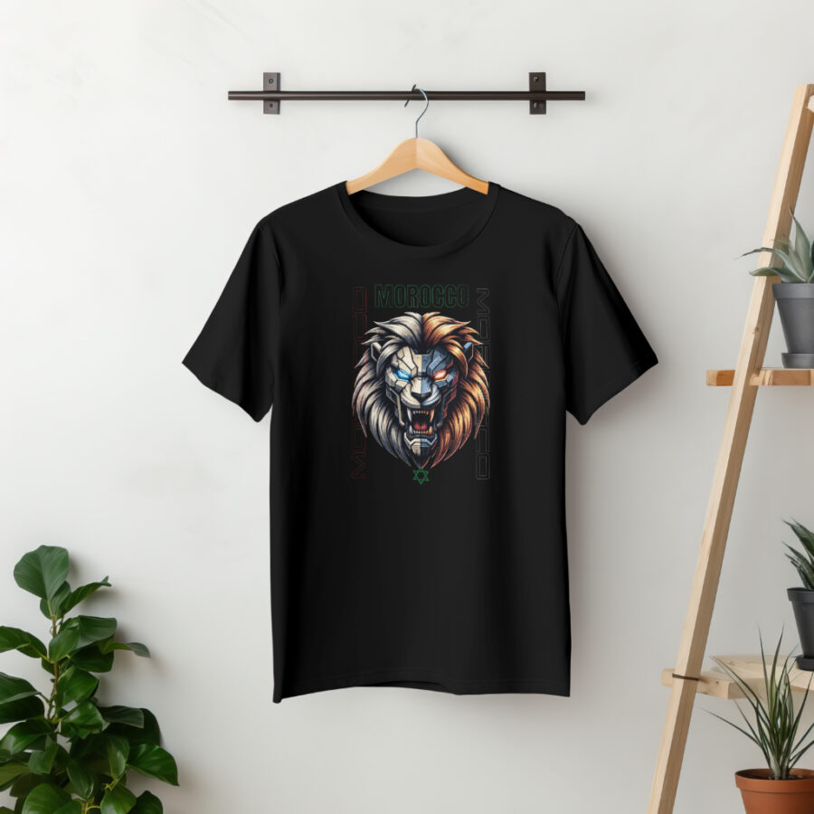 Marokko – Marokkaanse vlag T-shirt Morocco T-shirt 100% cotton High Quality with Lion Flag print - Image 4