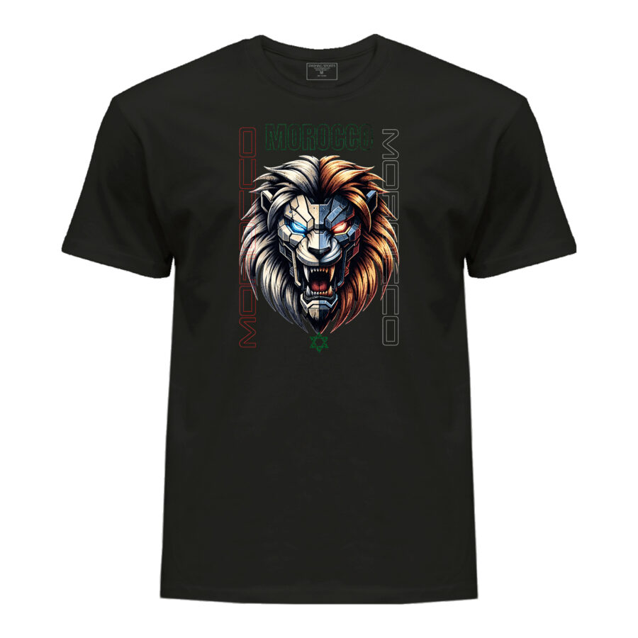 Marokko – Marokkaanse vlag T-shirt Morocco T-shirt 100% cotton High Quality with Lion Flag print - Image 3