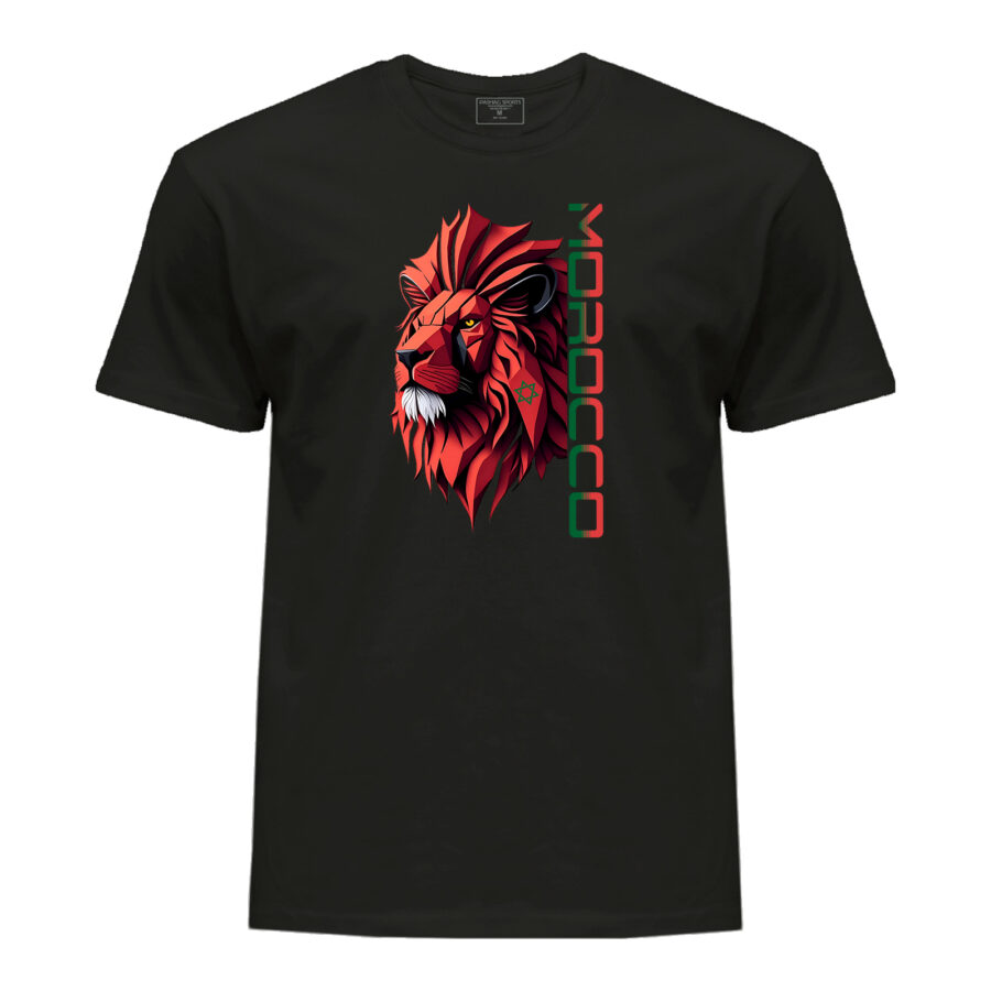 Marokko – Marokkaanse vlag T-shirt Morocco T-shirt 100% cotton High Quality with Lion Flag print