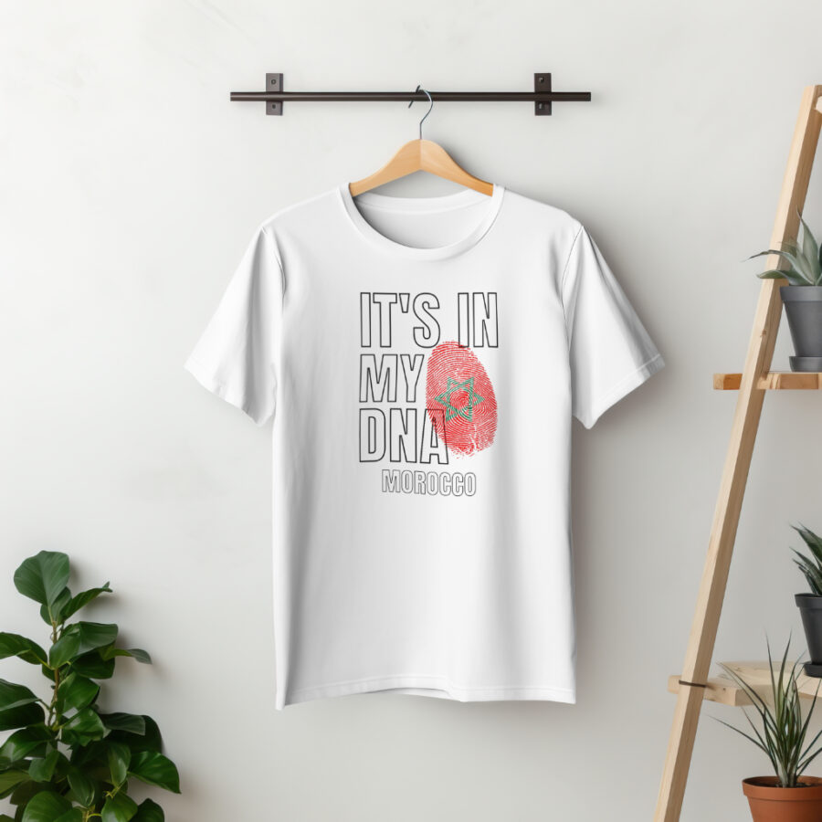 Marokko – Marokkaanse vlag T-shirt Morocco T-shirt 100% cotton High Quality Print It's in My DNA Morocco - Image 4