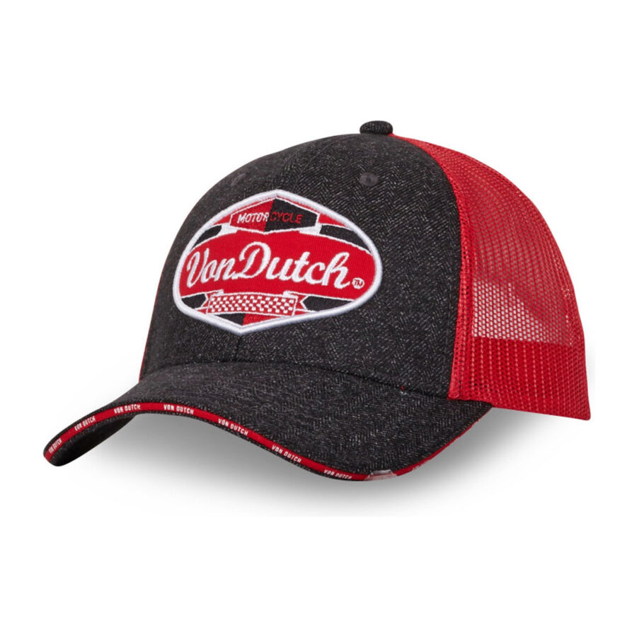 Men's baseball caps with mesh Von Dutch Dark Grey/Red