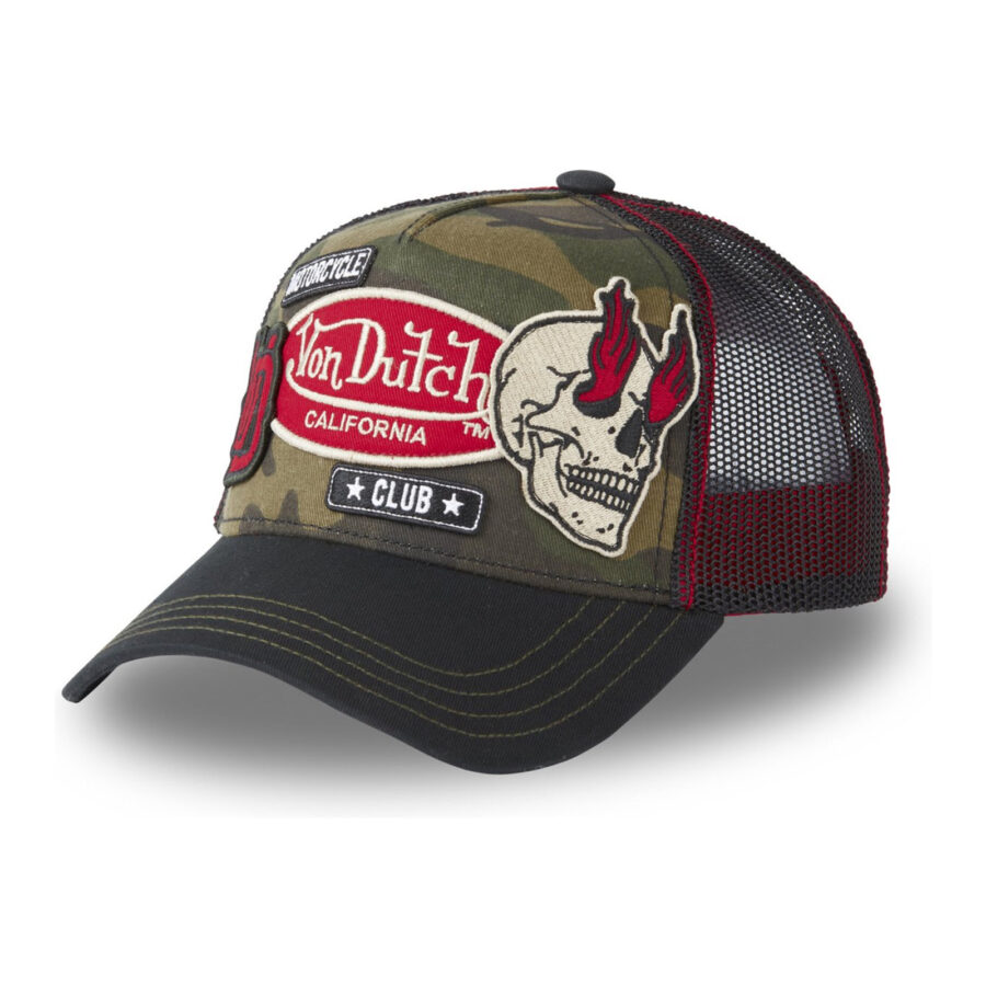 Men's trucker caps with mesh and Von Dutch patch