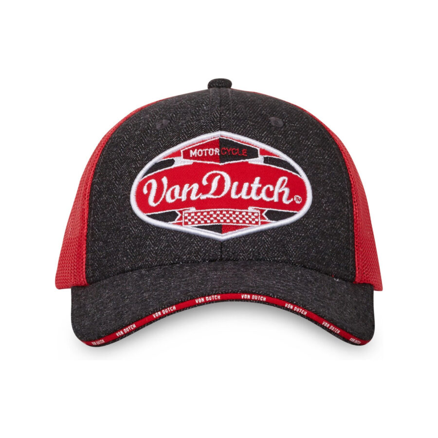 Men's baseball caps with mesh Von Dutch Dark Grey/Red - Image 3